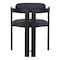 Armen Living Jazmin Contemporary Dining Chair in Black Brushed Wood Finish and Charcoal Fabric, PK2 LCJZCHCHBL - alternate 2